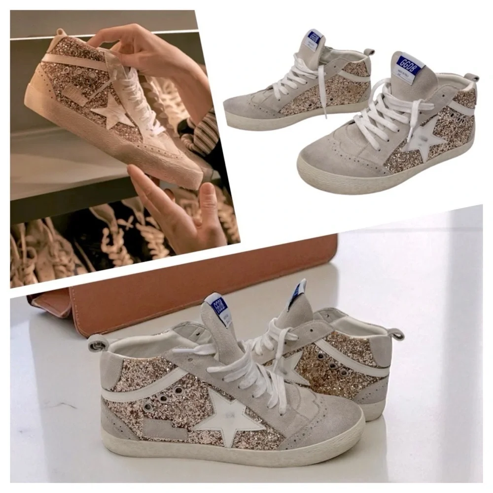 High-Top Glittered Sneakers woman’s size 8.5 (25.5 cm)